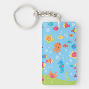 Porte-clés Scène sous-marine mignonne