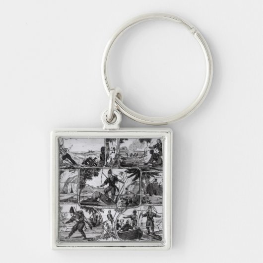 Porte-clés Scènes de "Robinson Crusoe" par Daniel Defoe (Devant)