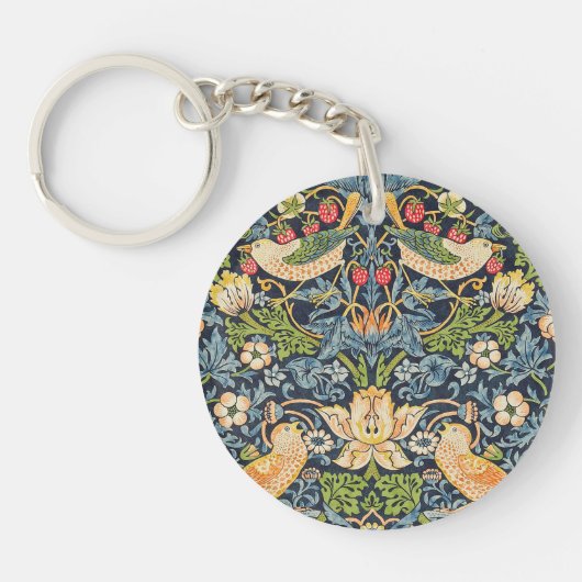 Porte-clés Schéma floral William Morris Strawberry Thief (Devant)