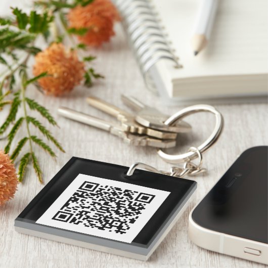 Porte-clés Schlüsselanhänger mit eigenem QR Code (Devant Droit)
