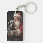 Porte-clés Schnauzer avec Noël Festif du Père Noël (Dos)