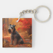 Porte-clés Schnauzer en automne Leaves Fall Inspire (Dos)