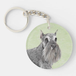 Porte-clés Schnauzer (Giant, Standard) Peinture - Chien Art