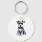 Porte-clés Schnauzer miniature d'aquarelle (Recto)
