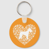 Porte-clés Schnauzer Silhouette Heart Paws Print - Dog Lover (Recto)