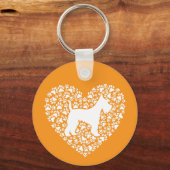 Porte-clés Schnauzer Silhouette Heart Paws Print - Dog Lover (Recto)