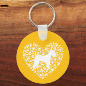 Porte-clés Schnauzer Silhouette Heart Paws Print - Dog Lover (Recto)