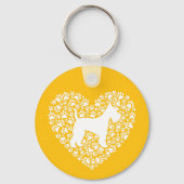 Porte-clés Schnauzer Silhouette Heart Paws Print - Dog Lover (Verso)
