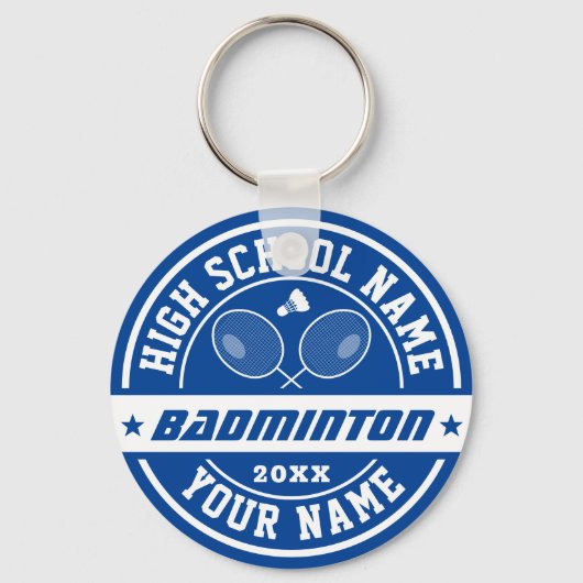 Porte-clés School Badminton Player Personalized Sports (Recto)