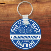 Porte-clés School Badminton Player Personalized Sports (Recto)