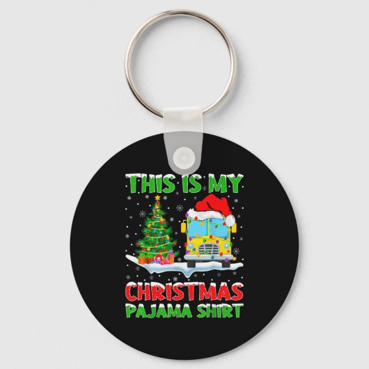Porte-clés School Bus Xmas Tree Lights This Is My Christmas P (Recto)