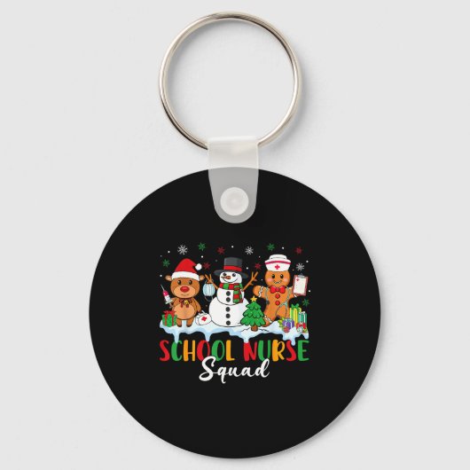 Porte-clés School Nurse Squad Reindeer Snowman Gingerbread Ch (Recto)