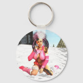 Porte-clés Sci Fi Femme Cyborg (Recto)