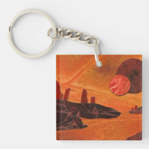 Porte-clés Sci-Fi "Seas of Fire" doubles soleils, monde des m