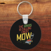 Porte-clés Sciage de pelouse - L'herbe appelle (Recto)