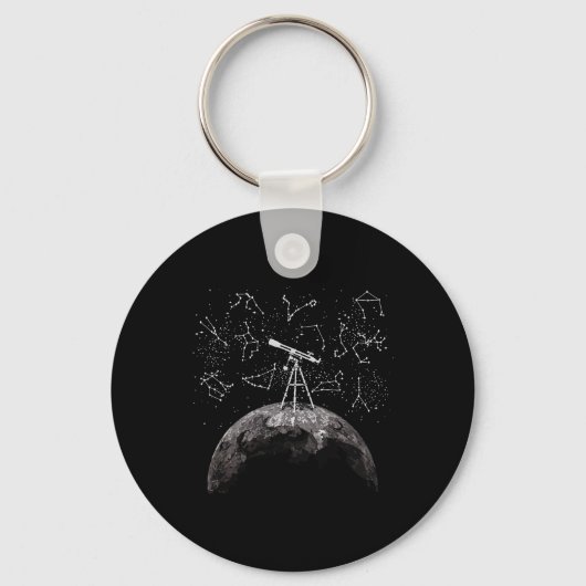 Porte-clés Science de la Lune - Professeur d'astronomie, Astr (Recto)