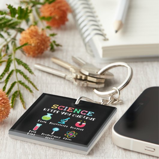 Porte-clés Science keeps you curious (Devant Droit)