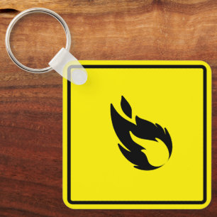 Porte-clés Science Lab Sécurité Signal Carré métallique Porte