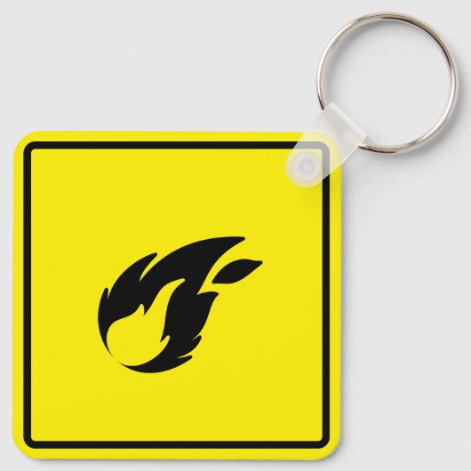 Porte-clés Science Lab Sécurité Signal Carré métallique Porte (Dos)