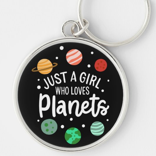 Porte-clés Science Nerd Outer Space Girl Who Loves Planets (Devant)