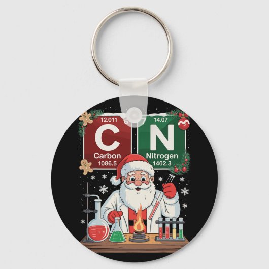 Porte-clés Science Noël Carbone Azote Six Sept 6 7 Moi (Recto)