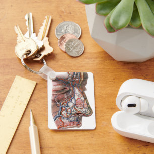 Porte-clés Science vintage Anatomie humaine, Visage avec nez