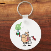 Porte-clés Scientifique Fou Drôle Tenant une Potion Verte (Recto)