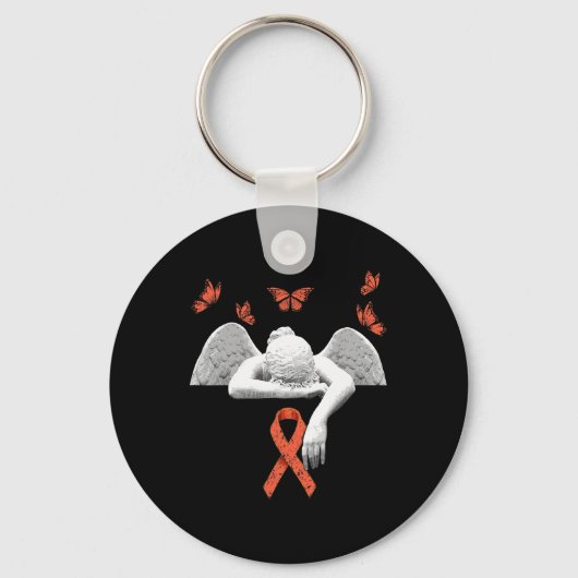 Porte-clés Sclérose Orange Ms Sensibilisation Ruban (Recto)
