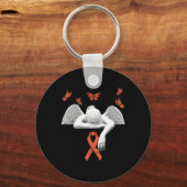 Porte-clés Sclérose Orange Ms Sensibilisation Ruban (Recto)
