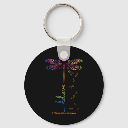 Porte-clés Sclérose Sensibilisation Dragonfly Ribon (Recto)