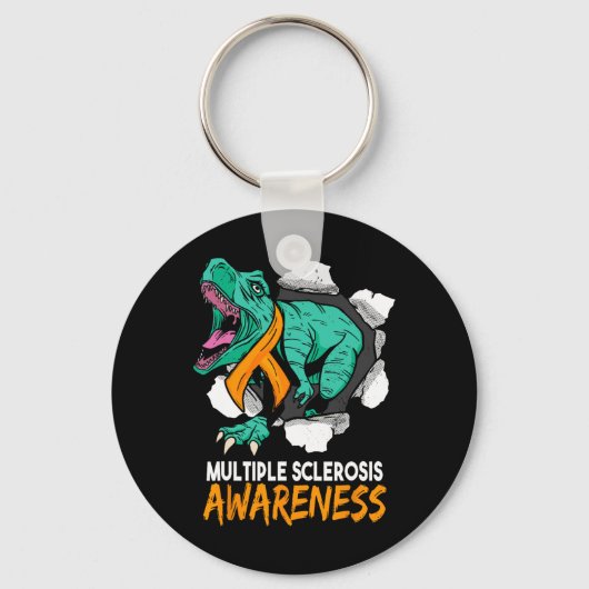 Porte-clés Sclérose Sensibilisation Lutte Dinosaure Ms Warrio (Recto)