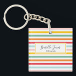 Porte-clés scolaire personnalisée avec bande arc-en-ciel colo<br><div class="desc">script de bande arc-en-ciel coloré personnalise avec le nom et la classe (ou un message différent)</div>