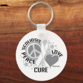 Porte-clés Scoliose Peace Love Cure (Recto)