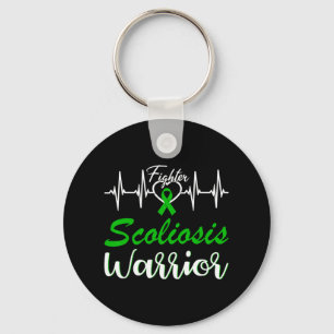 Porte-clés Scoliosis Warrior Heartbeat Combattre Green Ribbon