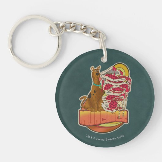 Porte-clés Scooby-Doo | Pile de Pizza "Munchies" Graphique (Devant)