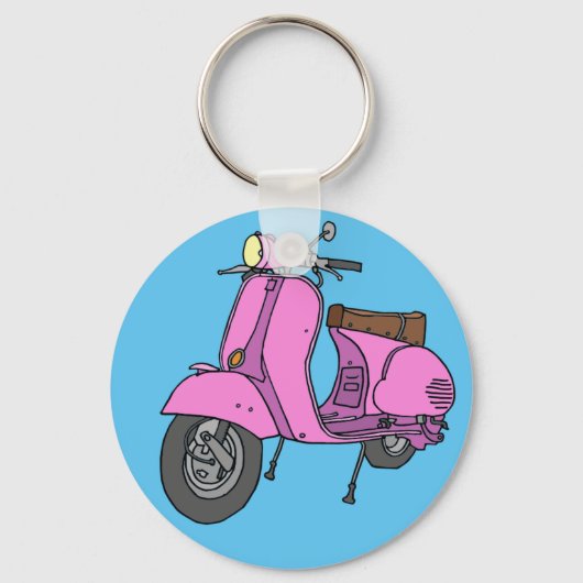 Porte-clés Scooter à moteur rose (Recto)