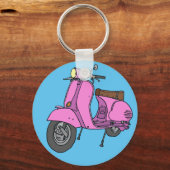Porte-clés Scooter à moteur rose (Recto)