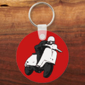 Porte-clés Scooter Racer gris noir (Recto)