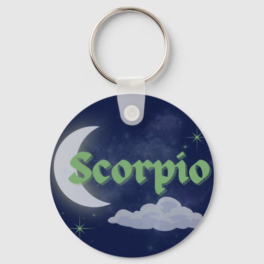 Porte-clés Scorpio Céleste esthétique Dreamy Moon Cloud Star (Recto)