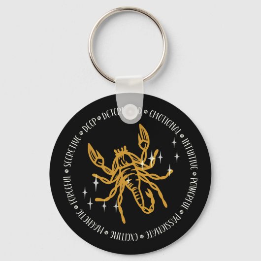 Porte-clés Scorpio signe Zodiaque : Symbole, Constellation, I (Recto)