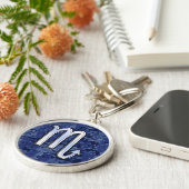 Porte-clés Scorpio Zodiac Symbole de Navy Blue Camo (Côté)