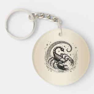 Porte-clés Scorpion Croissant de Lune Astrologie Zodiaque Sco