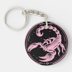 Porte-clés Scorpion Rose Astrologie Signe du zodiaque Scorpio