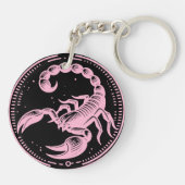 Porte-clés Scorpion Rose Astrologie Signe Zodiaque Scorpion (Dos)