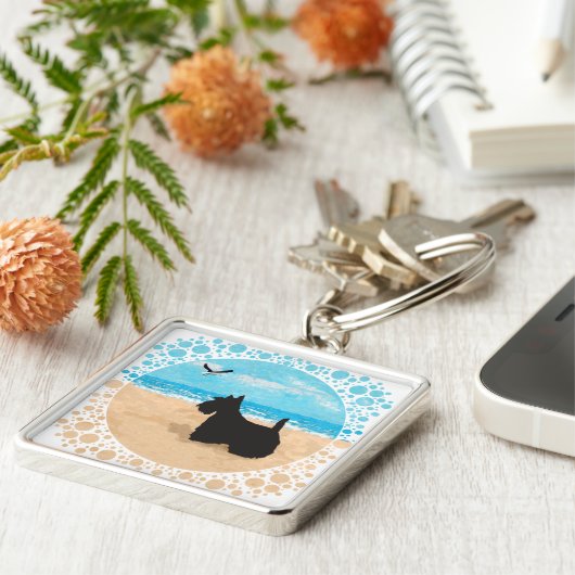 Porte-clés Scottie à la plage avec Seagull (Côté)