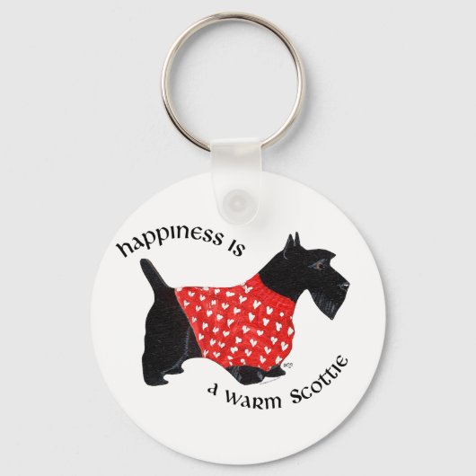 Porte-clés Scottie au pull à carreaux rouge (Recto)