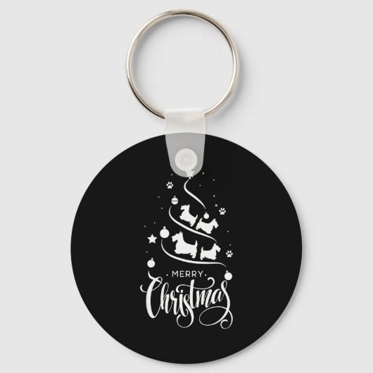 Porte-clés Scottierrier Dog Owners Christmas Tree Dog Lovers (Recto)