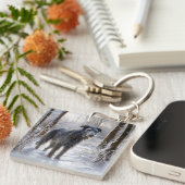 Porte-clés Scottish Deerhound Laissez-le neiger Noël (Devant Droit)