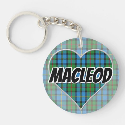 Porte-clés Scottish Flash Clan MacLeod de Harris Tartan Heart (Devant)