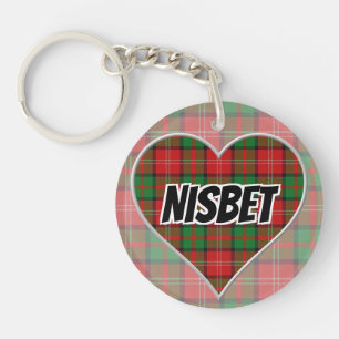Porte-clés Scottish Flash Clan Nisbet Tartan Heart